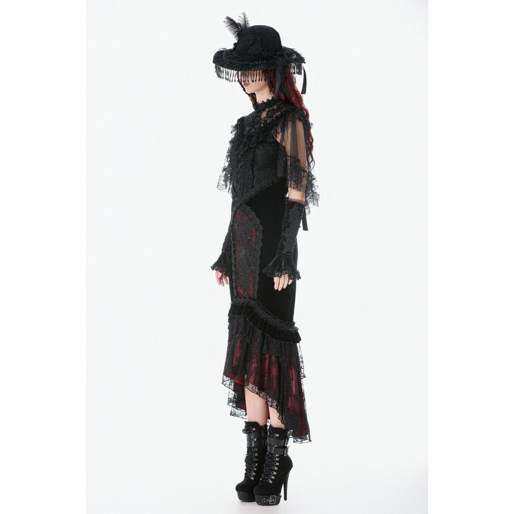 Dark in Love Morwenna Gothic Lace Ruffle Capelet - DevilGothic DevilGothic