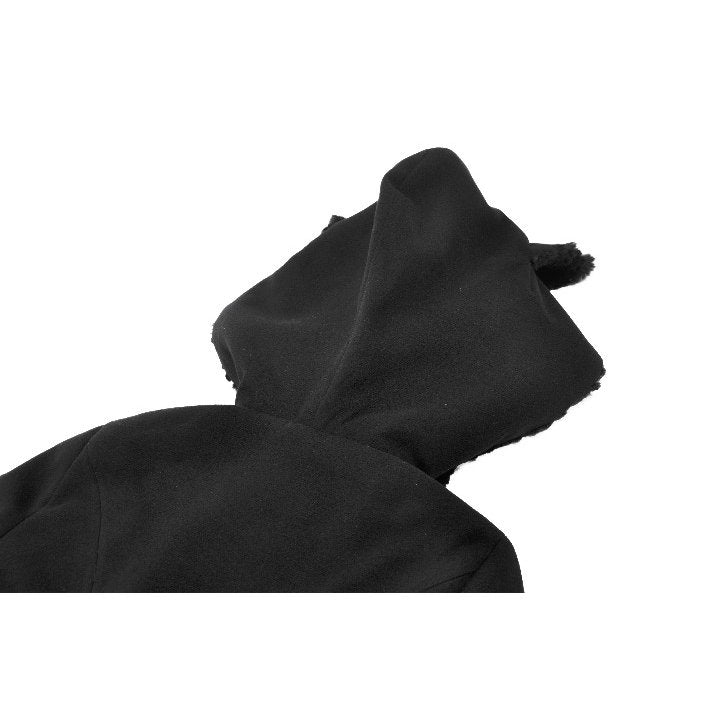 Dark in Love Cat-Ear Faux Fur Trim Gothic Coat - DevilGothic DevilGothic