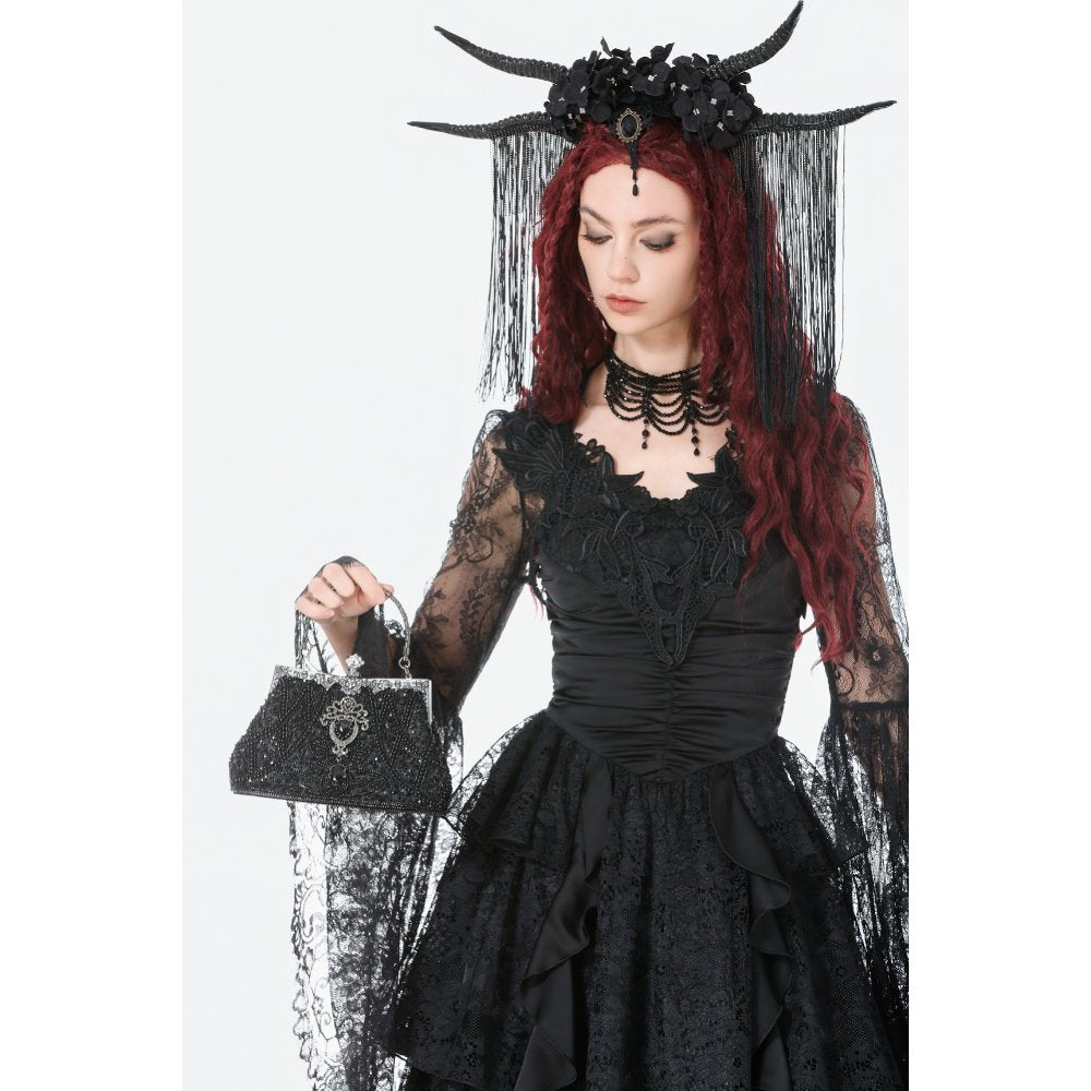 Dark In Love Celestine Vintage Beaded Gilded Evening Bag - DevilGothic DevilGothic