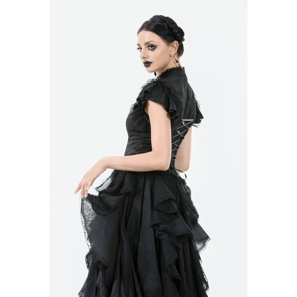 Dark in Love Seraphine Lace Shoulder Goth Top - DevilGothic DevilGothic