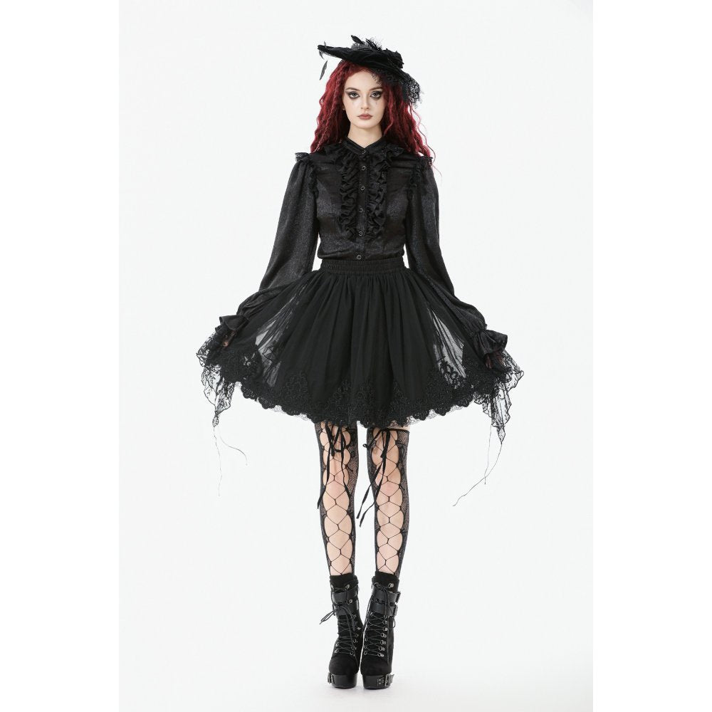 Dark in Love Bellatrix Gothic Embroidered Petticoat Skirt - DevilGothic DevilGothic