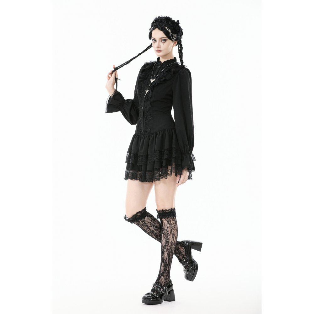 Dark in Love Desdemona Victorian Mini Dress - DevilGothic DevilGothic