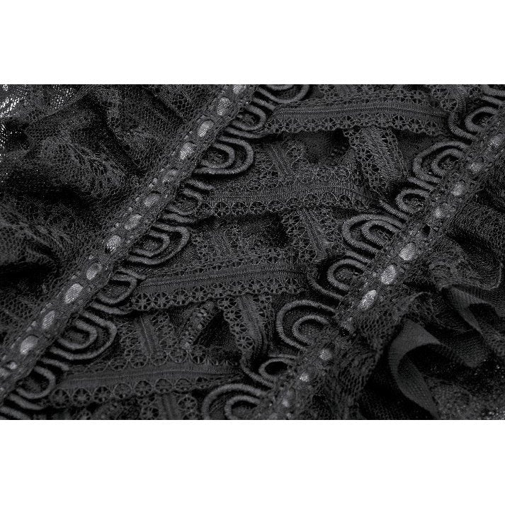Dark in Love Ophelia Lace Off-Shoulder Gothic Top in Black - DevilGothic DevilGothic