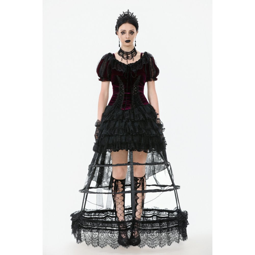 Dark in Love Isolde Velvet & Lace Puff Sleeve Bolero - DevilGothic DevilGothic