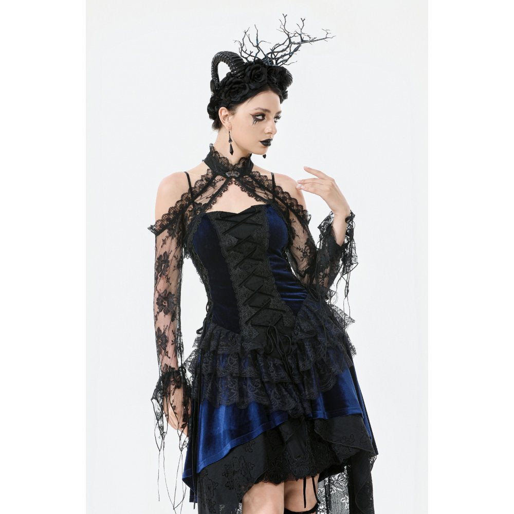 Dark in Love Thalassa Floral Lace Draped Arm Sleeves - DevilGothic DevilGothic