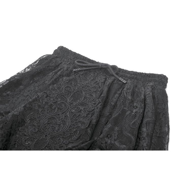 Dark in Love Vintage Gothic Lace Layered Maxi Skirt - DevilGothic DevilGothic