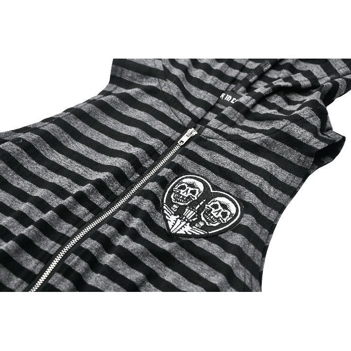 Dark In Love Salem Striped Cat Ear Hoodie Dress - DevilGothic DevilGothic