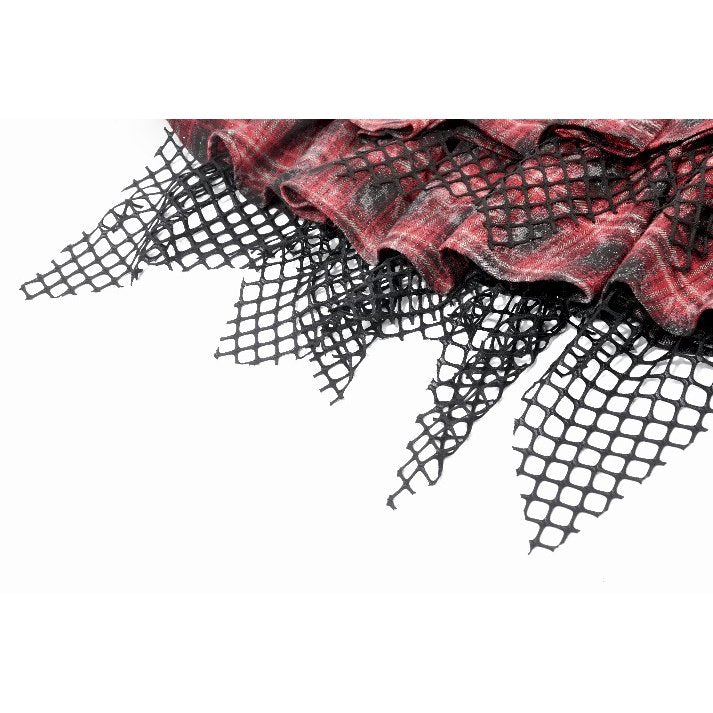 Dark in Love Linnea Plaid Mesh Layered Skirt - DevilGothic DevilGothic