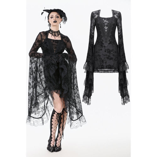 Dark In Love Minerva Bell Sleeve Lace Dress - DevilGothic DevilGothic