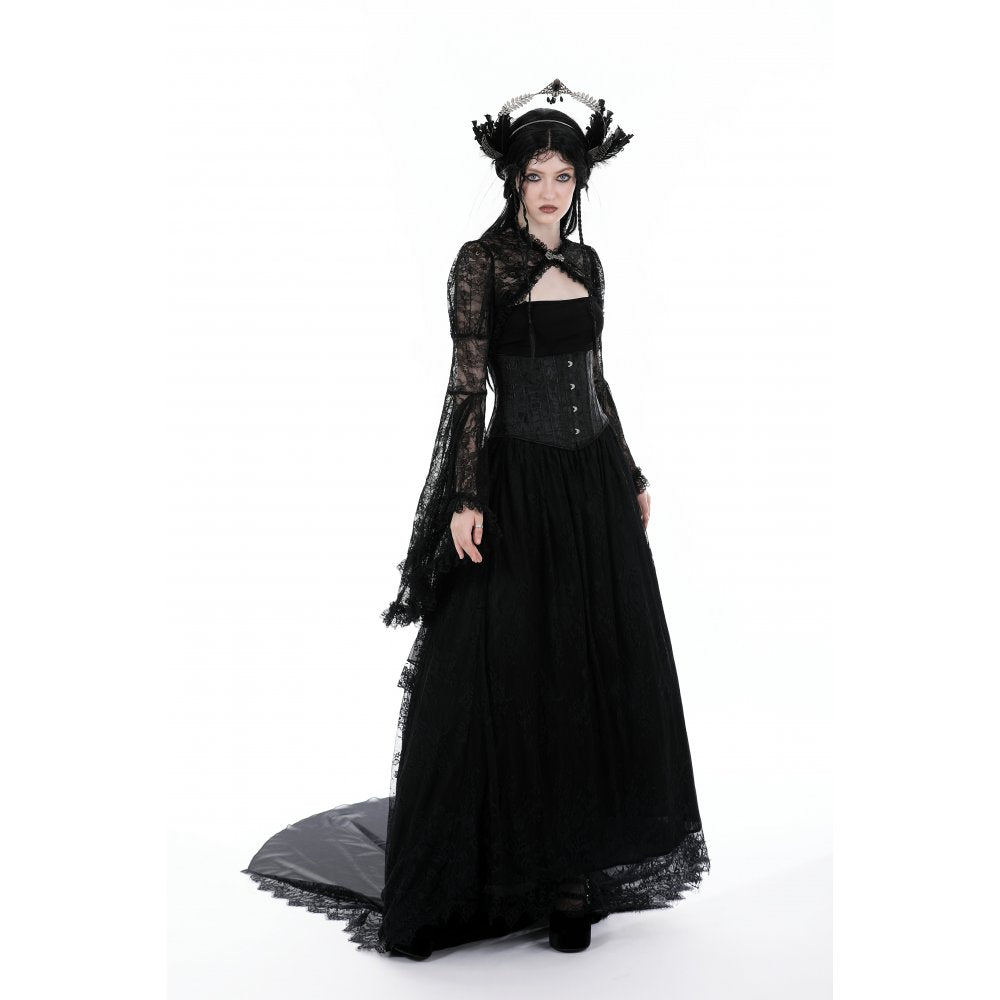 Dark in Love Belladonna Lace Bell Sleeve Goth Shrug - DevilGothic DevilGothic