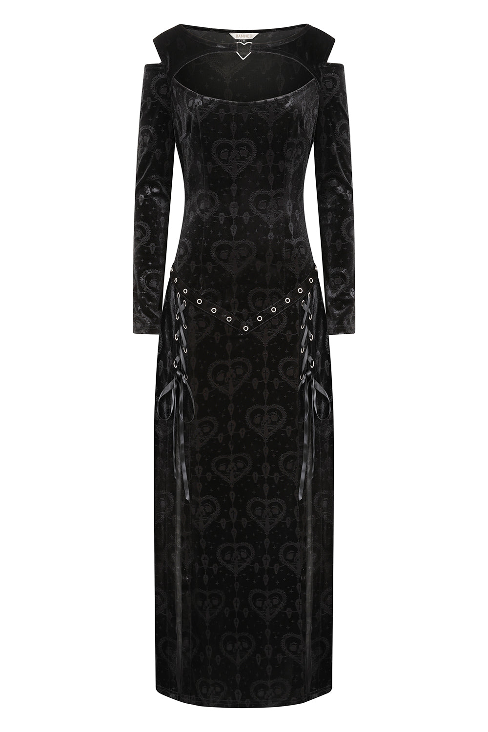 Banned Amara Gothic Burnout Velvet Dress - DevilGothic DevilGothic