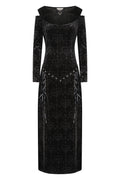 Banned Amara Gothic Burnout Velvet Dress - DevilGothic DevilGothic