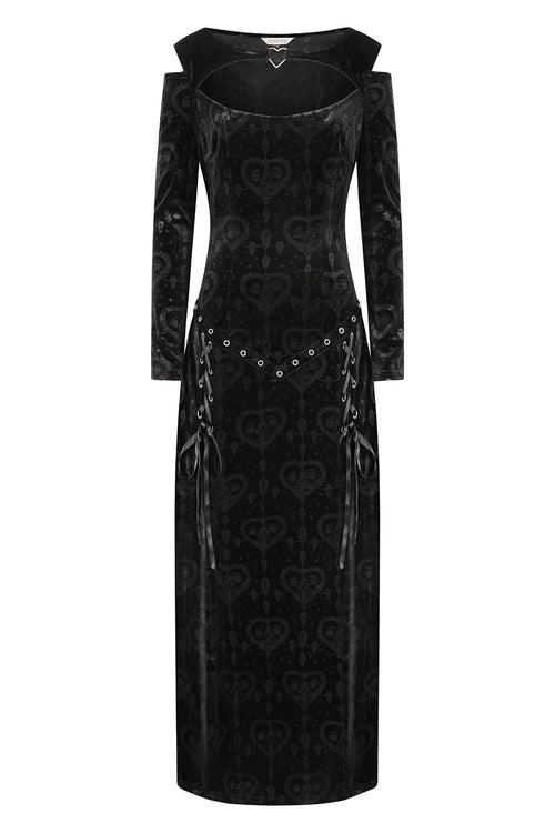 Banned Amara Gothic Burnout Velvet Dress - DevilGothic DevilGothic