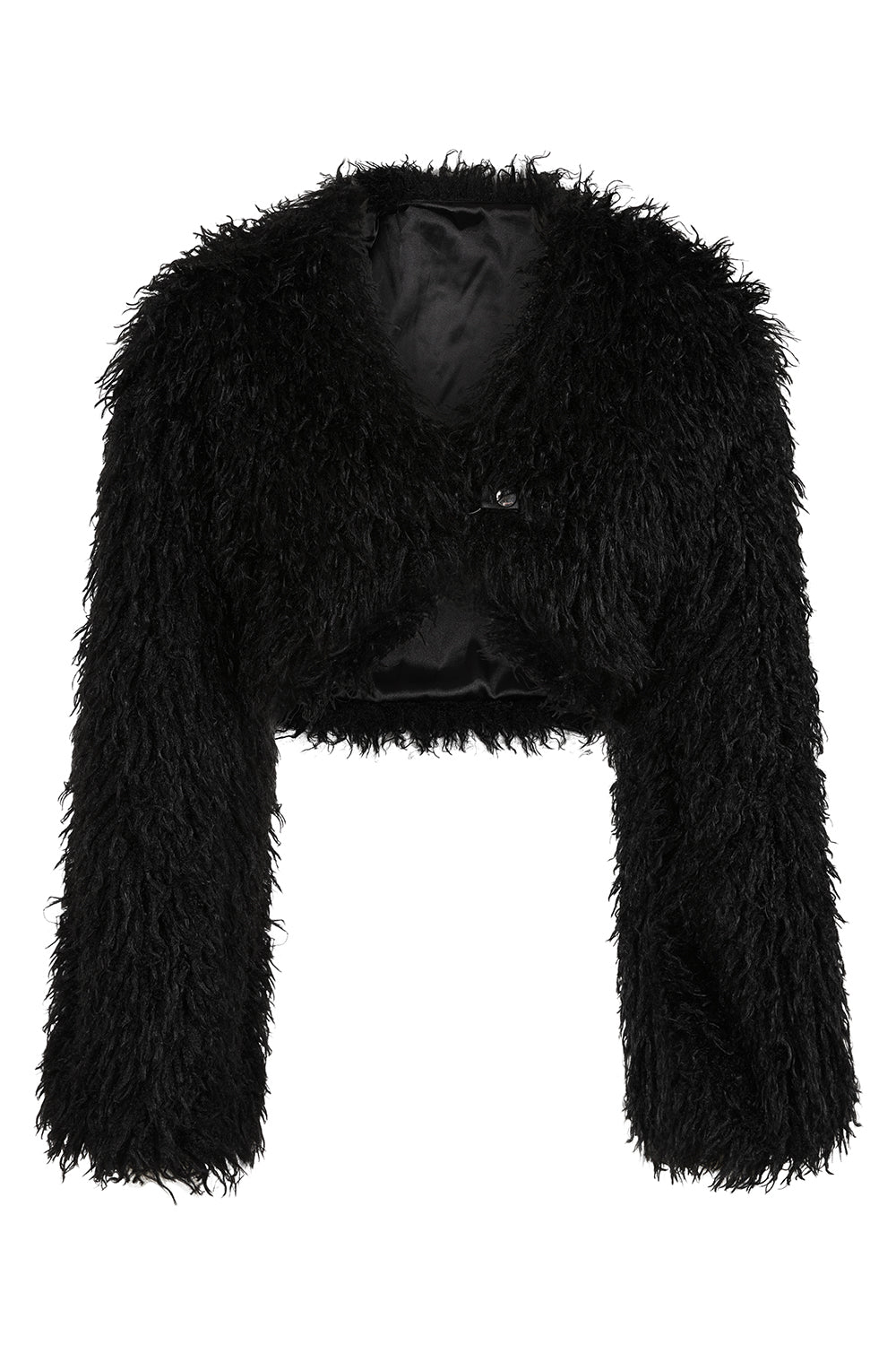 Banned Zafira Black Faux Fur Cropped Jacket - DevilGothic DevilGothic