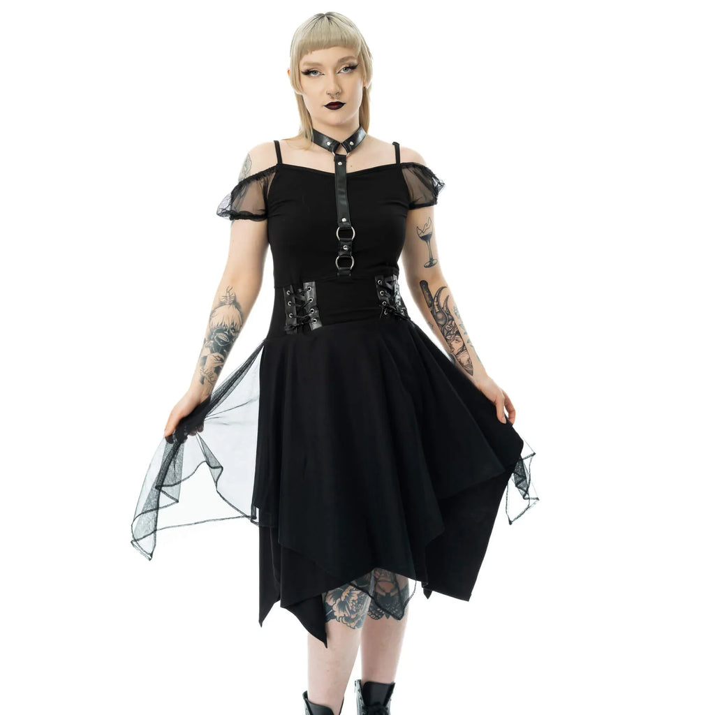 Poizen Industries Banshee Gothic Mini Dress