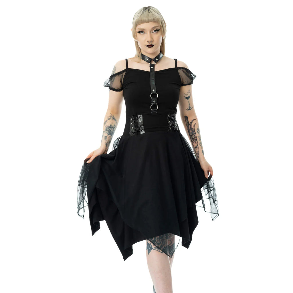 Poizen Industries Banshee Gothic Mini Dress