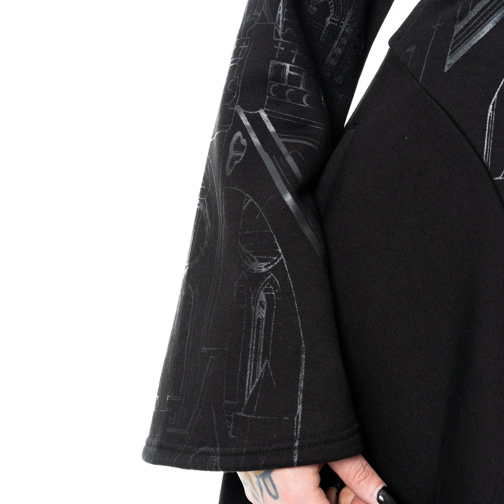 Vixxen Basilica Cathedral Style Printed Zip Up Hoodie - DevilGothic DevilGothic