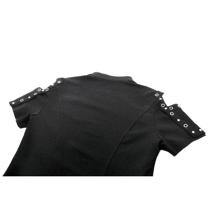 Dark in Love Seraphine Lace Off-Shoulder Goth Top in Black - DevilGothic DevilGothic