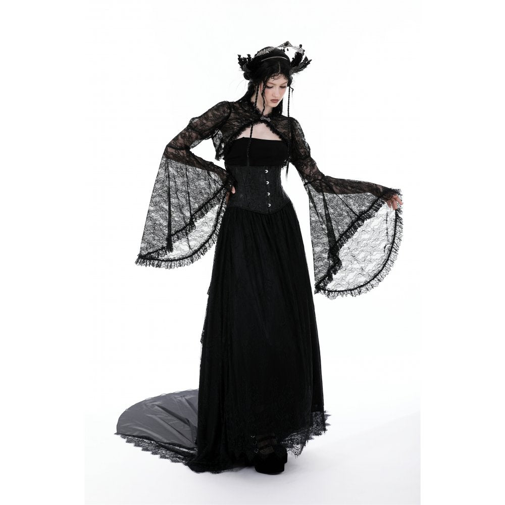 Dark in Love Belladonna Lace Bell Sleeve Goth Shrug - DevilGothic DevilGothic