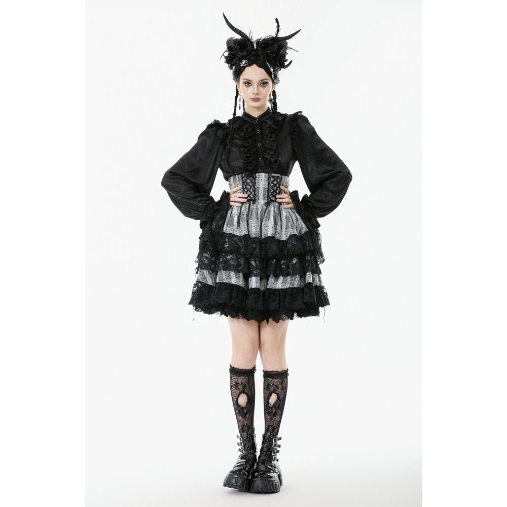 Dark in Love Hexa Layered Tartan Skirt - DevilGothic DevilGothic