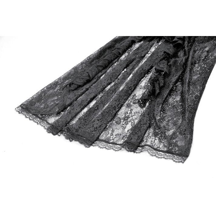 Dark in Love Sabina High-Low Sheer Lace Skirt - DevilGothic DevilGothic
