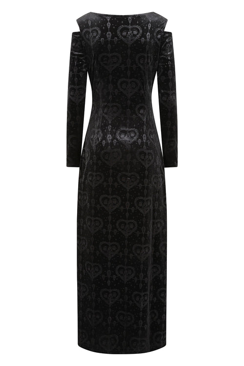 Banned Amara Gothic Burnout Velvet Dress - DevilGothic DevilGothic