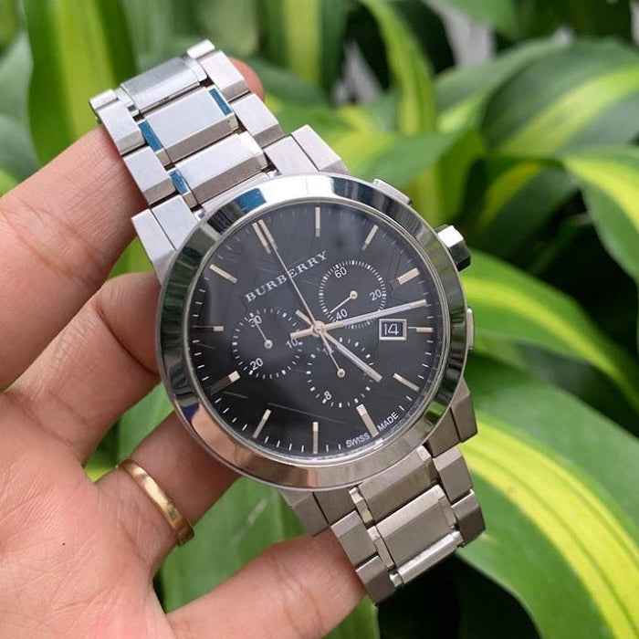 Burberry BU9351 The City Men's Silver & Black Chronograph Watch