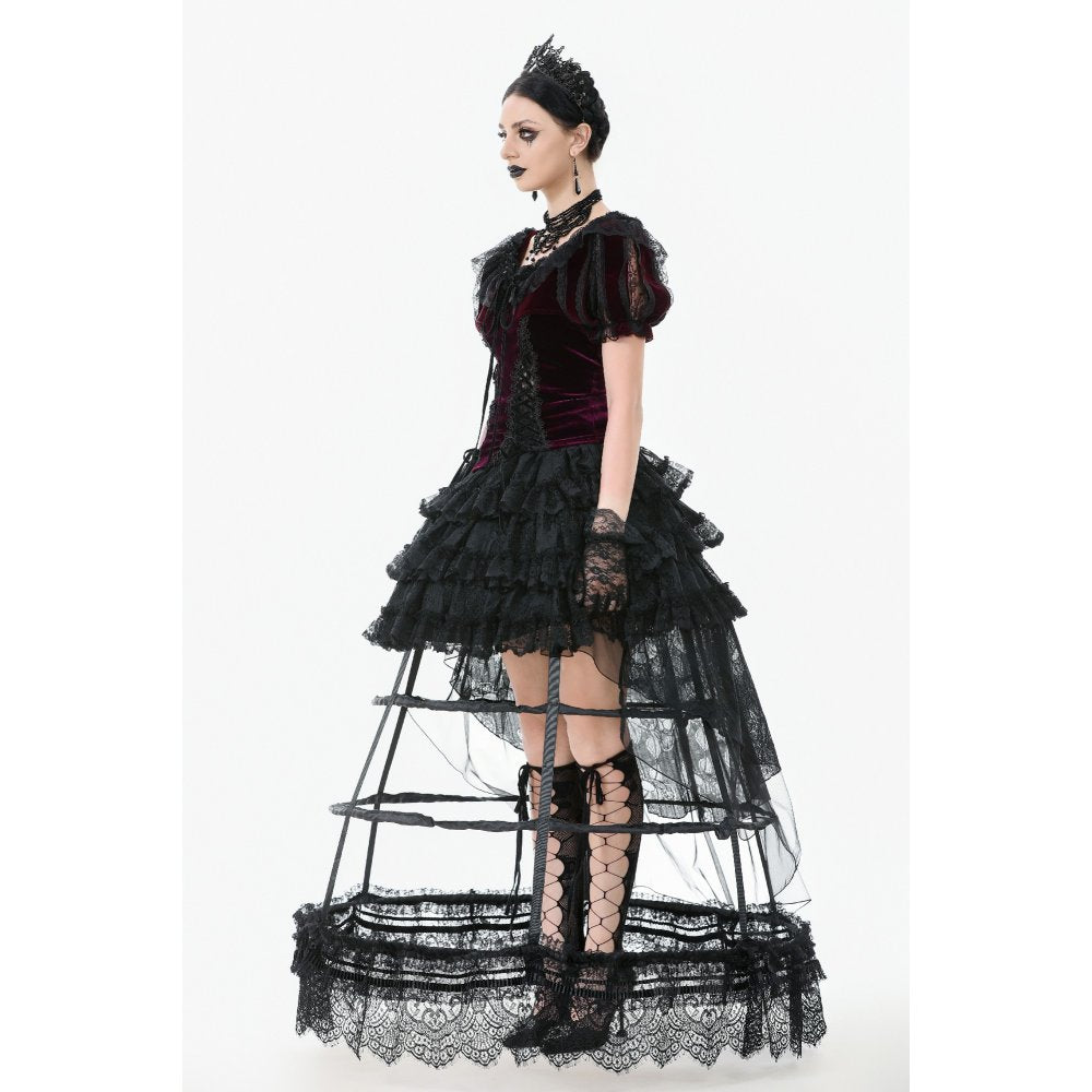 Dark in Love Isolde Velvet & Lace Puff Sleeve Bolero - DevilGothic DevilGothic