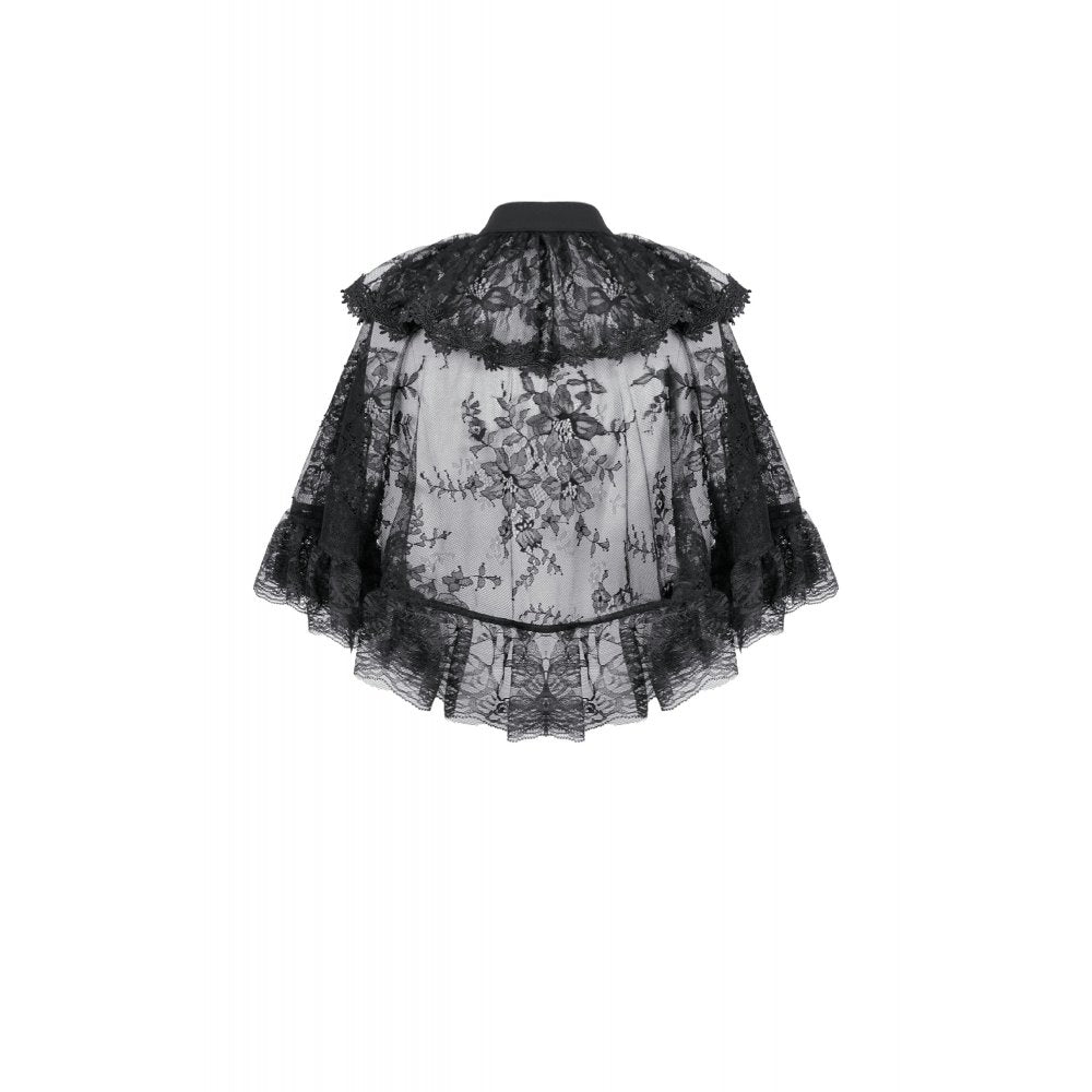 Dark in Love Bellatrix Lace Ruffle Capelet - DevilGothic DevilGothic