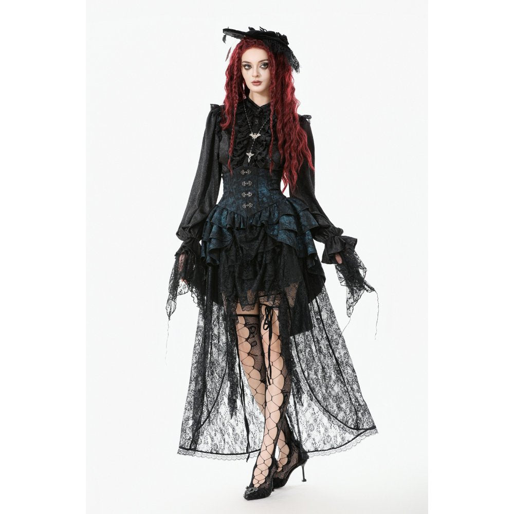 Dark in Love Sabina High-Low Sheer Lace Skirt - DevilGothic DevilGothic