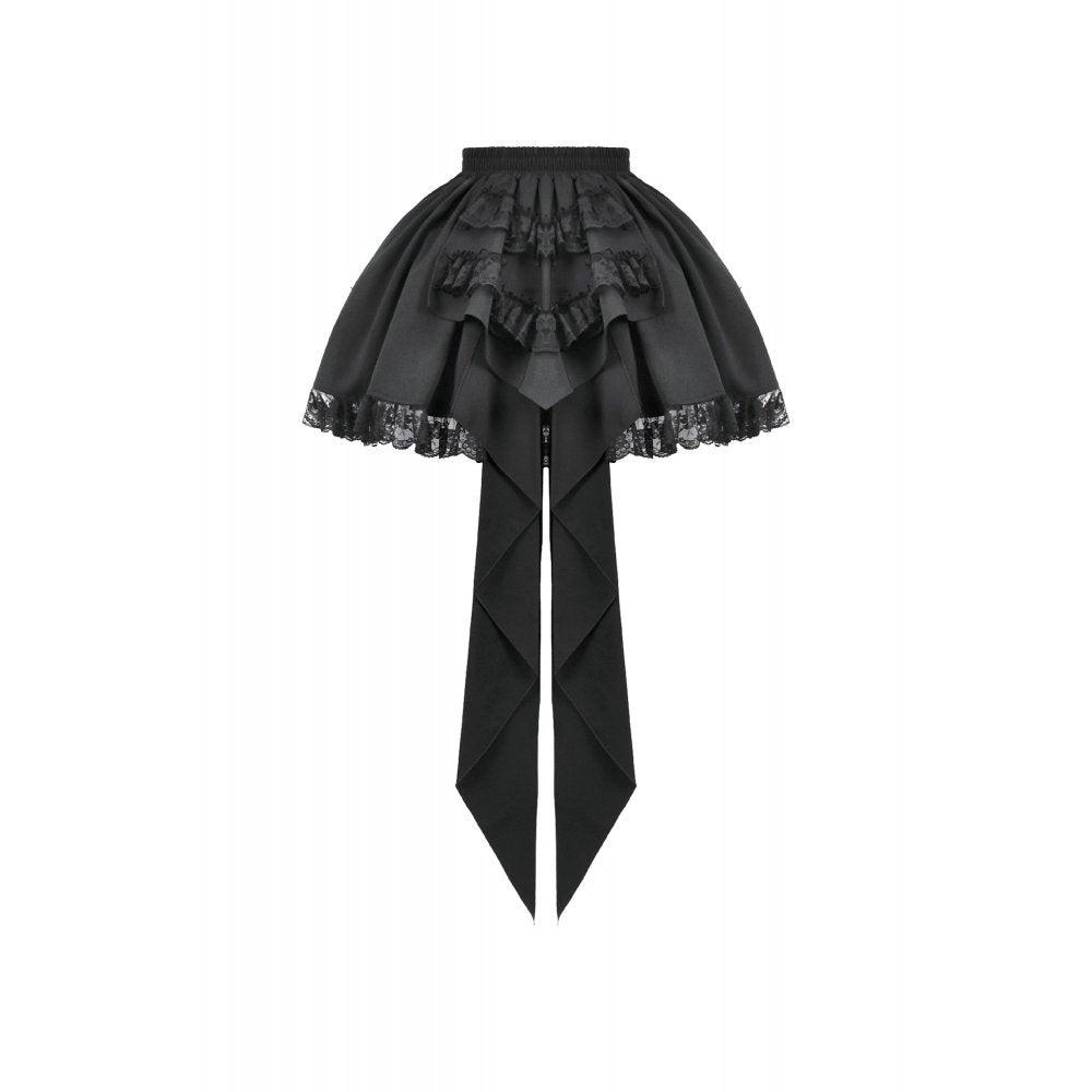 Dark In Love Beatrix Goth Satin Ruffled Overskirt - DevilGothic DevilGothic