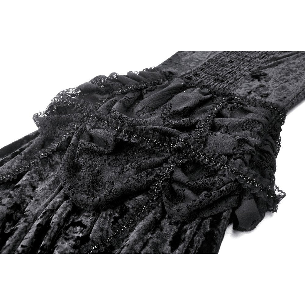 Dark in Love Seraphina Velvet Lace Goth Dress - DevilGothic DevilGothic