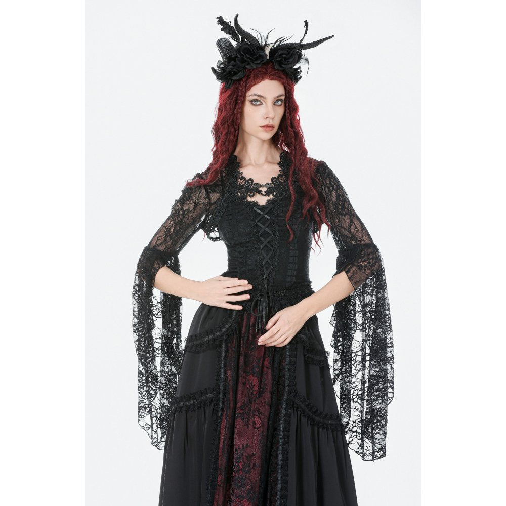 Dark In Love Lilith 3D Lace Bell Sleeve Cape - DevilGothic DevilGothic