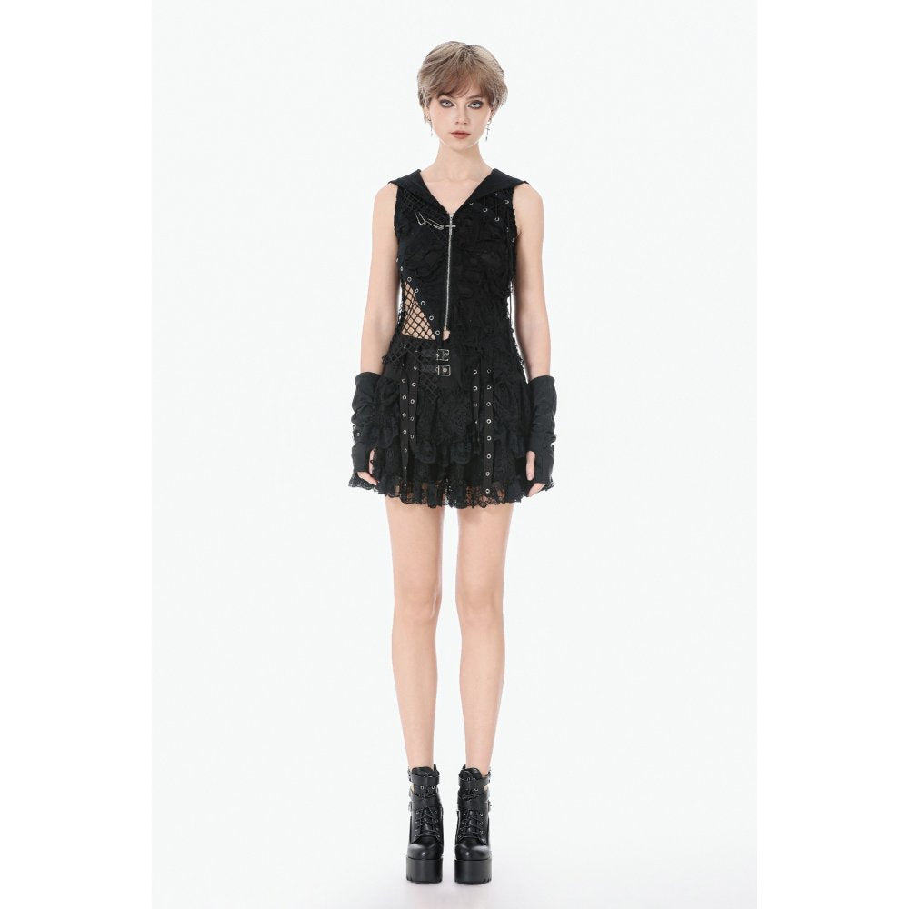 Dark in Love Rebel Punk Asymmetric Hooded Top