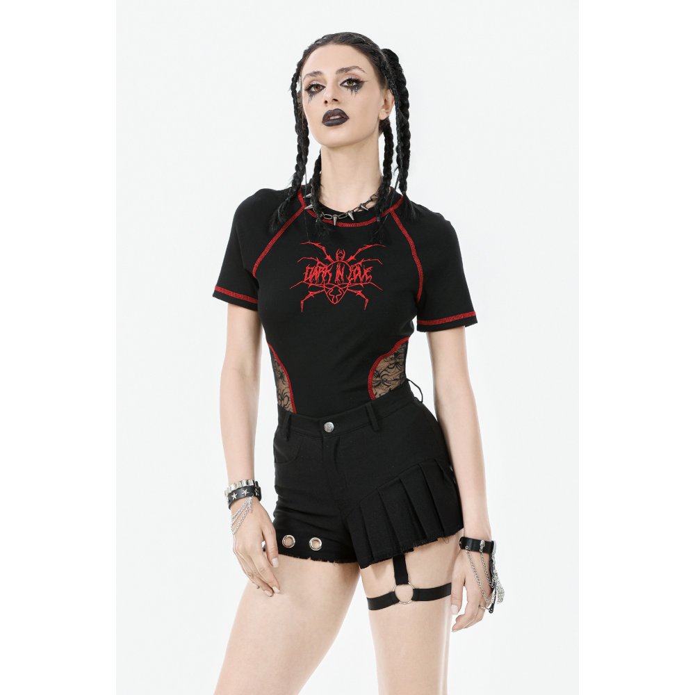 Dark in Love Gwen Pleated Garter Shorts - DevilGothic DevilGothic