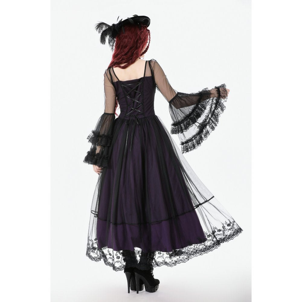 Dark in Love Lilith Bell Sleeve Gothic Maxi Dress - DevilGothic DevilGothic