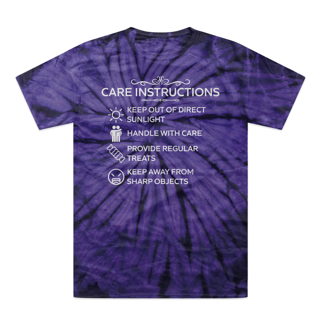 Care Instructions | White Print Tonal Spider Tie-Dye T-Shirt - DevilGothic DevilGothic