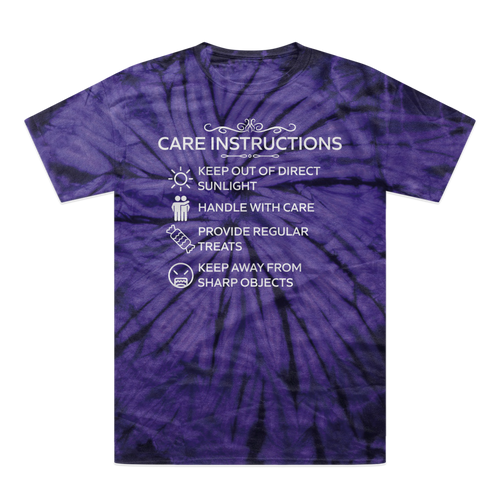 Care Instructions | White Print Tonal Spider Tie-Dye T-Shirt - DevilGothic DevilGothic