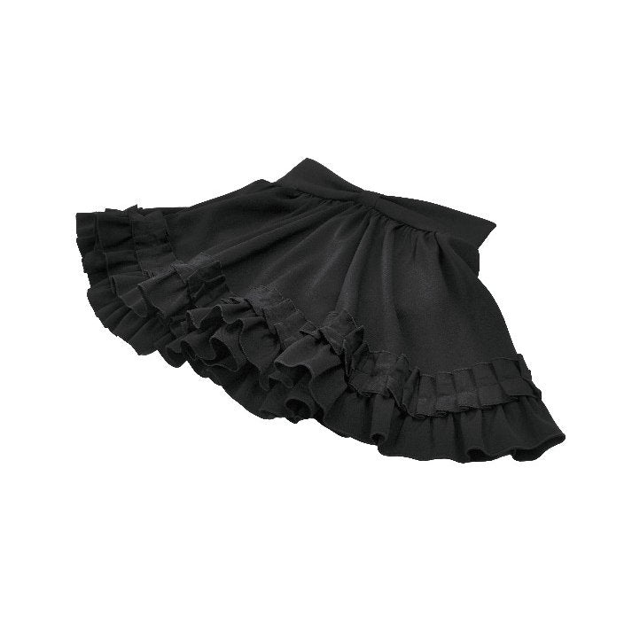 Dark in Love Lolita-Inspired Ruffled Mini Skirt in Black - DevilGothic DevilGothic