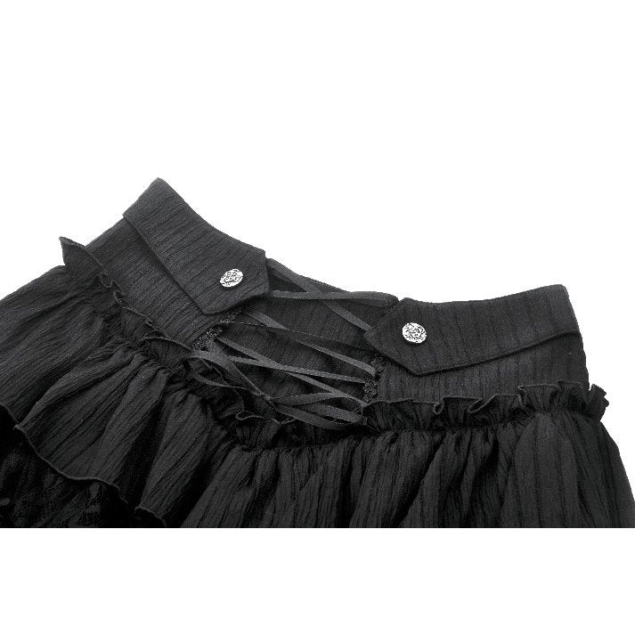 Dark in Love Cordelia Gothic High-Low Layered Skort - DevilGothic DevilGothic