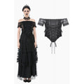 Dark in Love Ophelia Lace Off-Shoulder Gothic Top in Black - DevilGothic DevilGothic