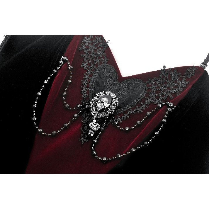 Dark in Love Morrigan Velvet & Lace Chain-Detail Top - DevilGothic DevilGothic