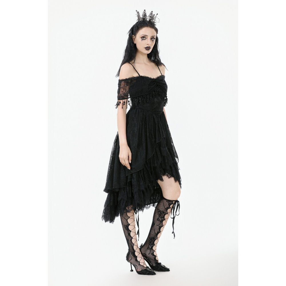 Dark in Love Soraya Gothic Lace High-Low Dress - DevilGothic DevilGothic