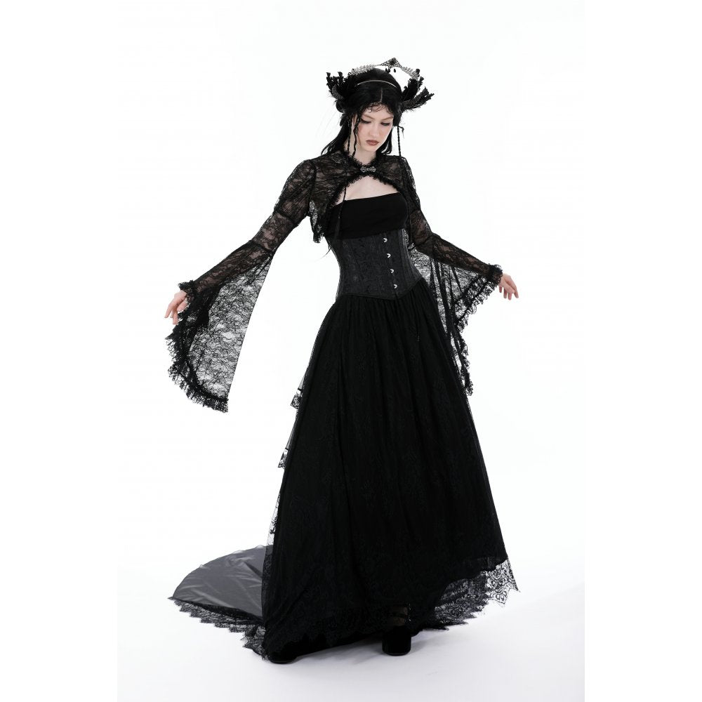 Dark in Love Belladonna Lace Bell Sleeve Goth Shrug - DevilGothic DevilGothic