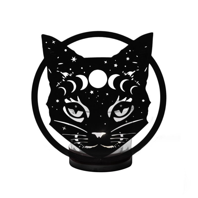 Alchemy Gothic Celestial Cat Tealight Holder - DevilGothic DevilGothic
