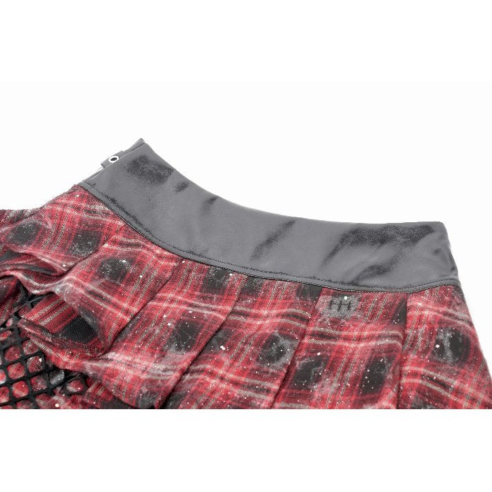 Dark in Love Linnea Plaid Mesh Layered Skirt - DevilGothic DevilGothic