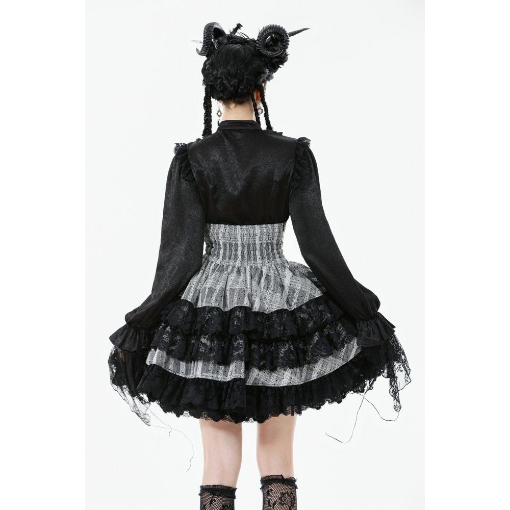 Dark in Love Hexa Layered Tartan Skirt - DevilGothic DevilGothic