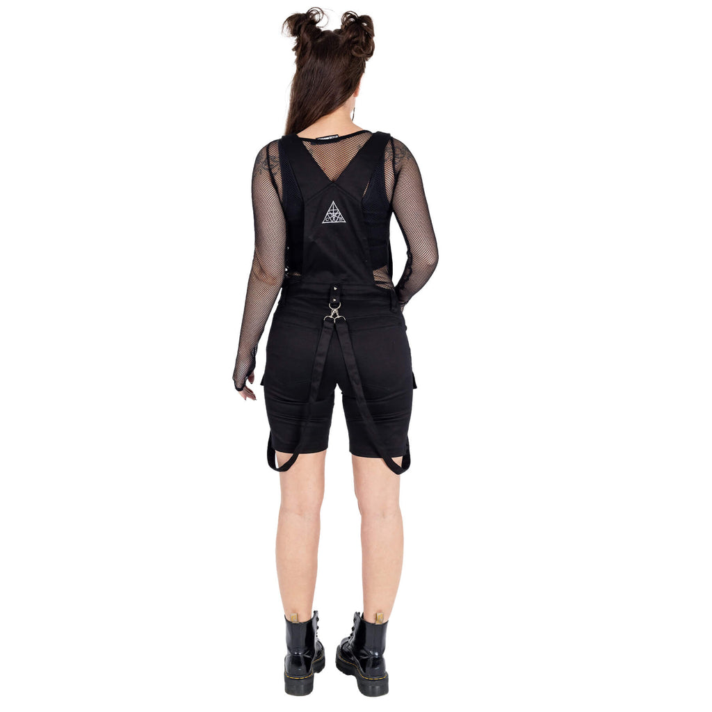 Chemical Black Trinity Dungaree Shorts - DevilGothic DevilGothic