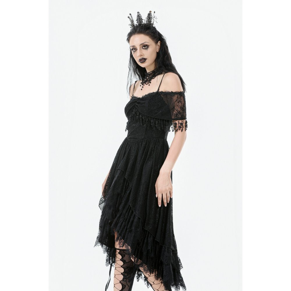 Dark in Love Soraya Gothic Lace High-Low Dress - DevilGothic DevilGothic