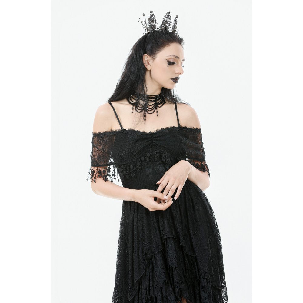 Dark in Love Soraya Gothic Lace High-Low Dress - DevilGothic DevilGothic